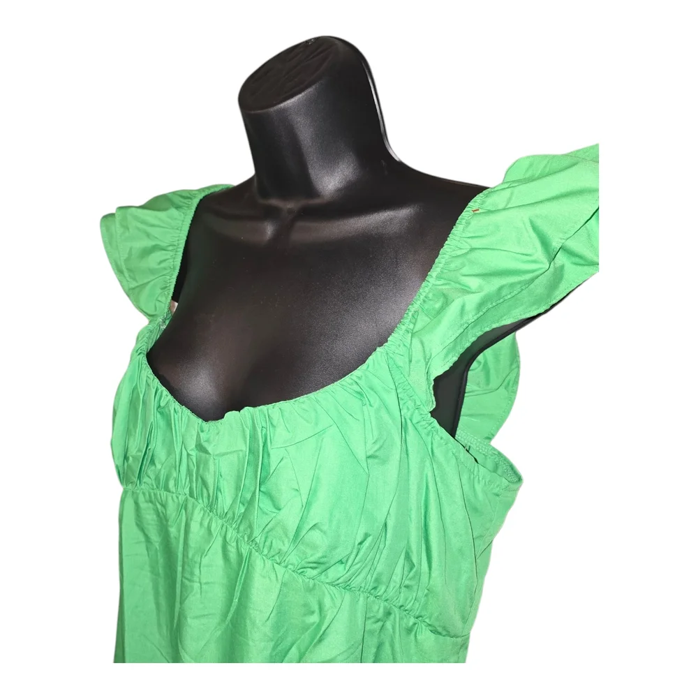She+Sky Green Ruffled Sleeveless Dress - Picture 3 of 7